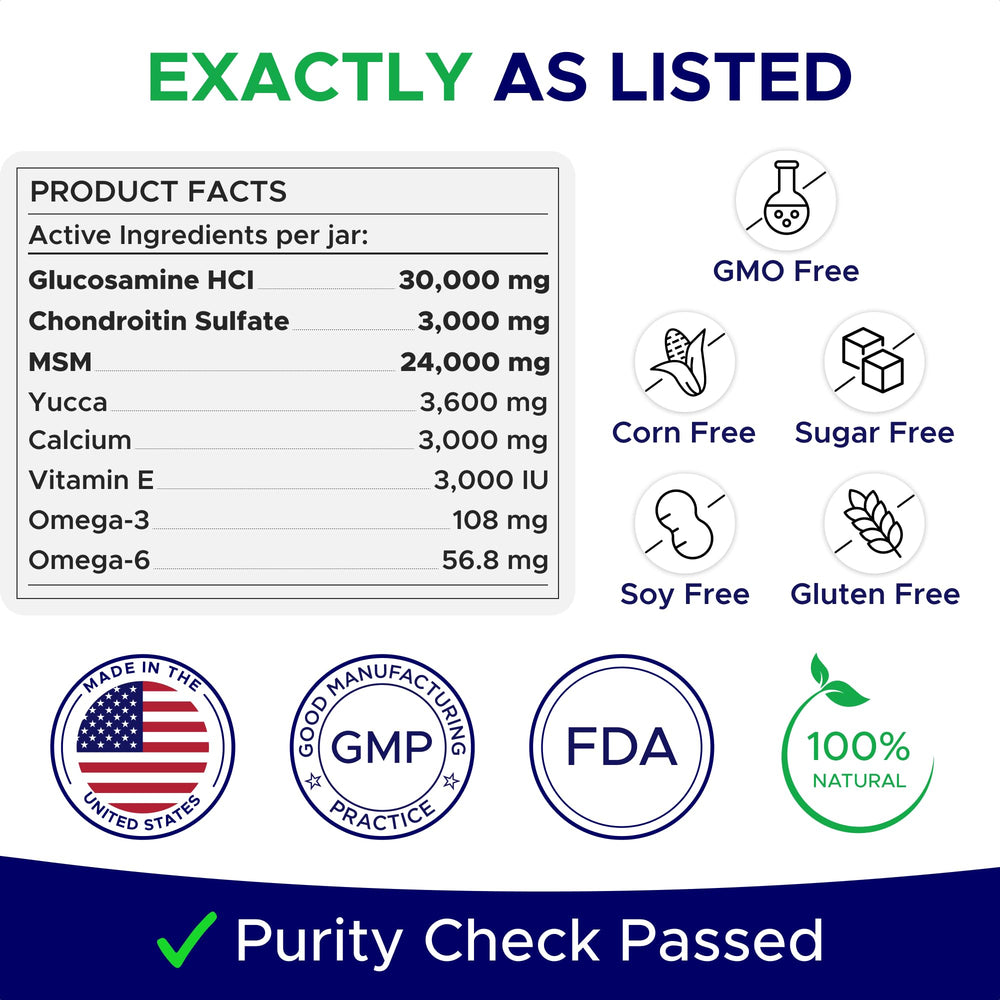 GOODGROWLIES glucosamine made-in-usa label on bottle asserts quality