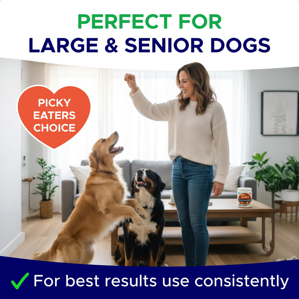 GOODGROWLIES glucosamine vet-recommended badge reinforces trust in joint health