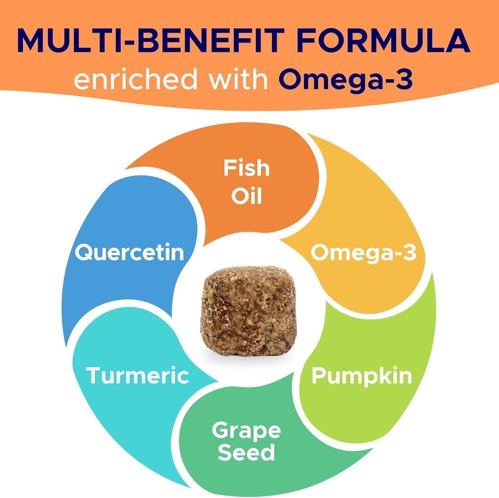 GOODGROWLIES omega-3 fish oil chews closeup conveys nutritious coat support