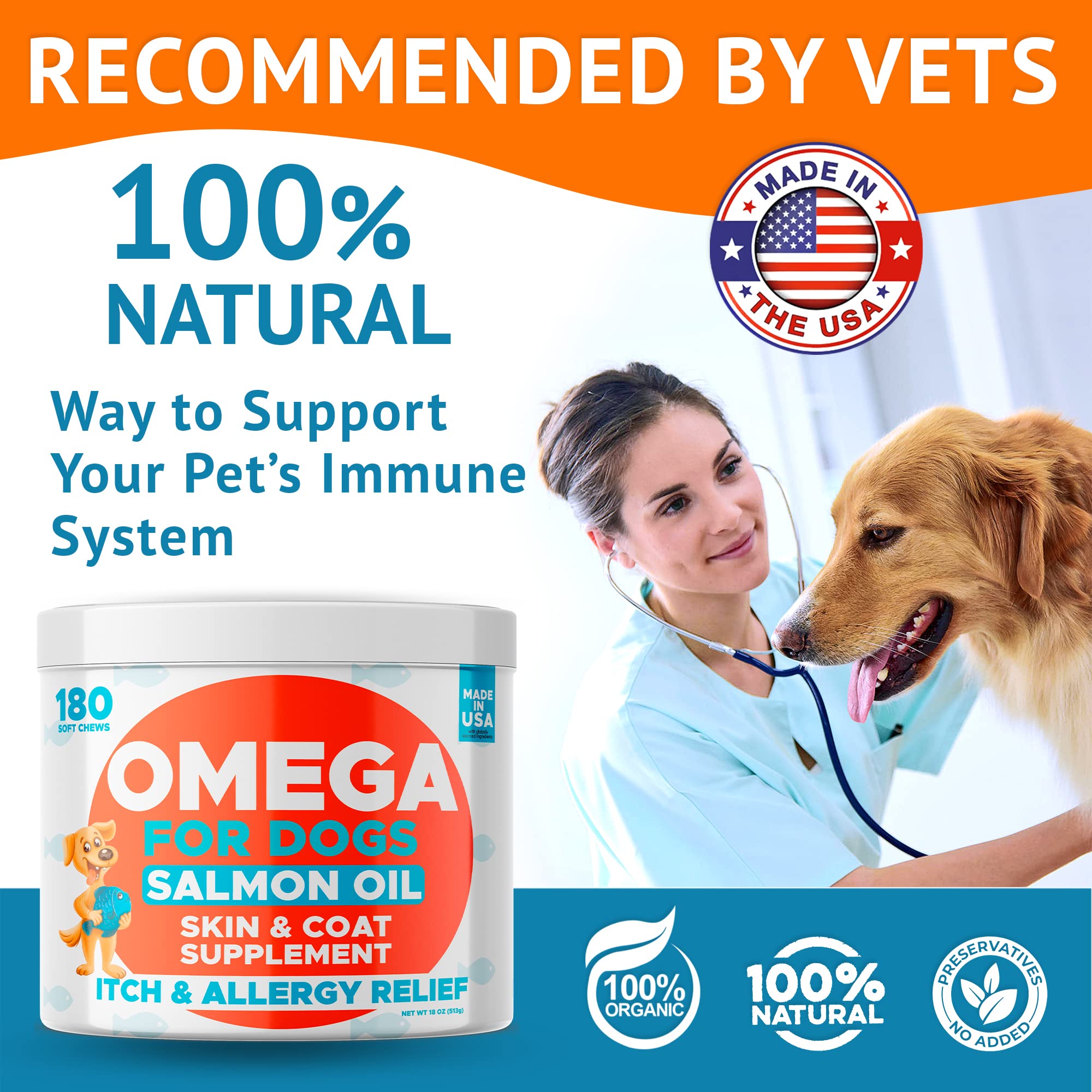 GOODGROWLIES Salmon oil dog chews brighten coat and support skin health.