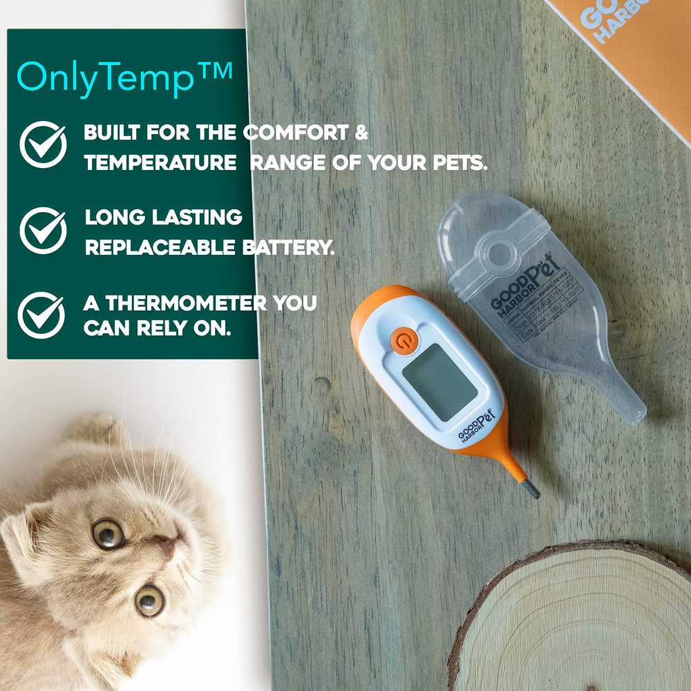 Good Harbor Pet OnlyTemp durable design with replaceable battery for long-term use.