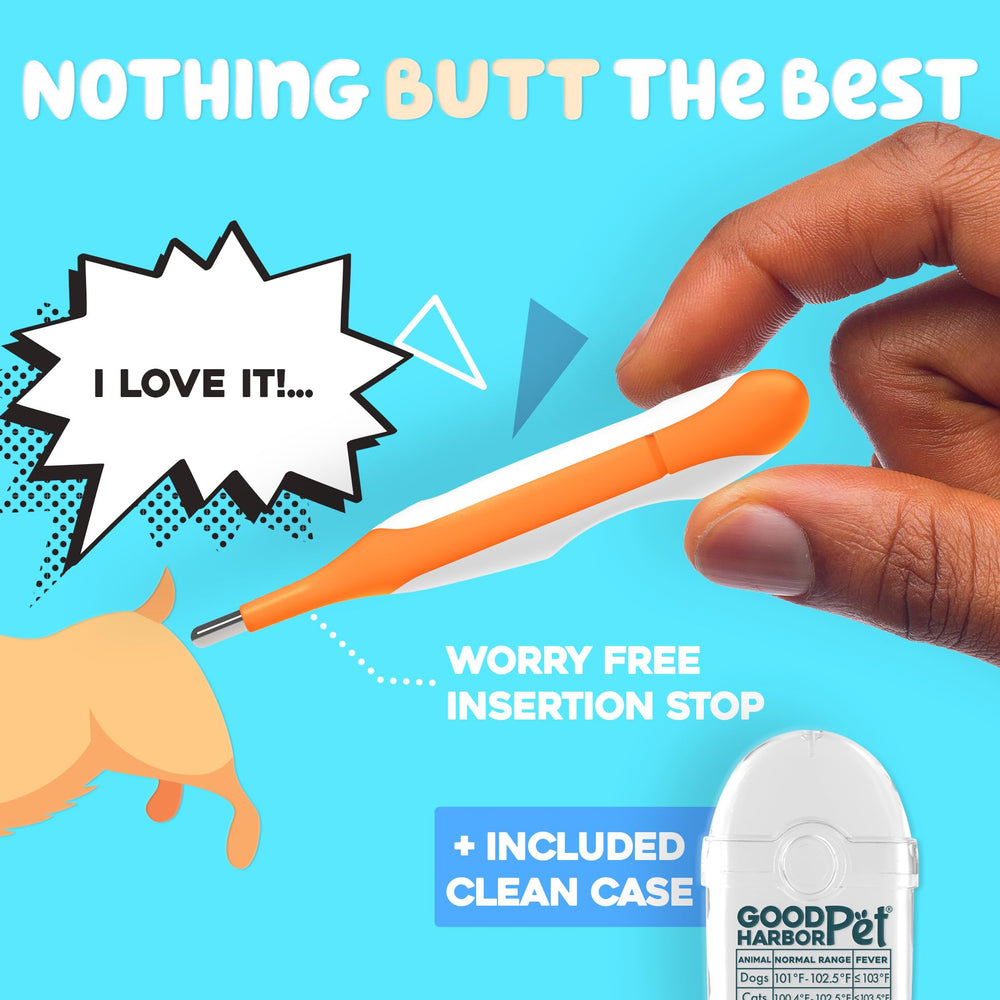 Good Harbor Pet OnlyTemp flexible tip aids gentle, precise temp checks.