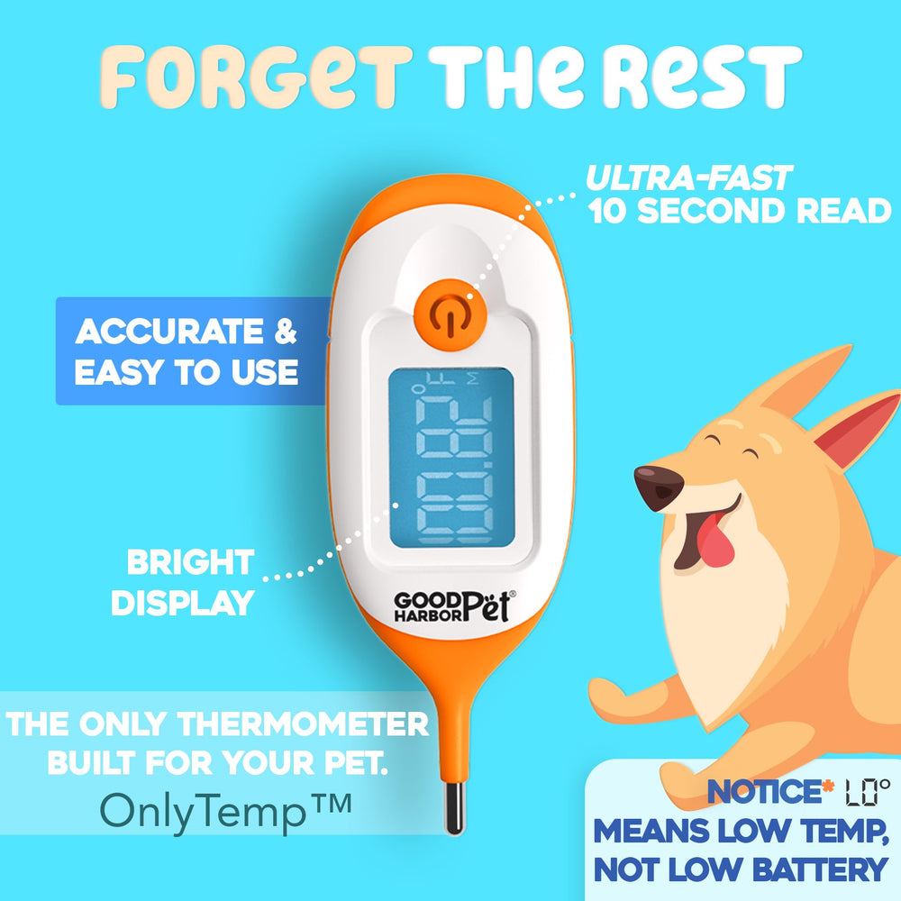 Good Harbor Pet OnlyTemp with insertion stopper supports safe, comfortable measurements.