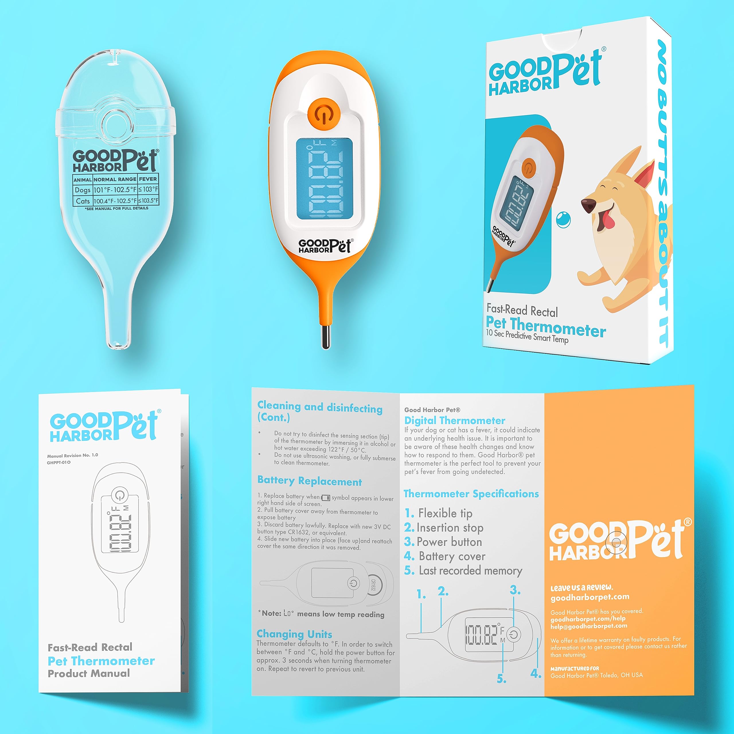 Good Harbor Pet OnlyTemp vet-endorsed reliability for professional and home pet care.