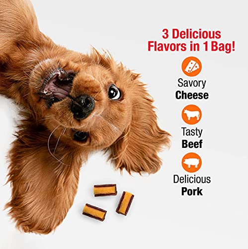 Good'n'Fun Rollups Beef close-up promotes protein-rich snacks during playtime.