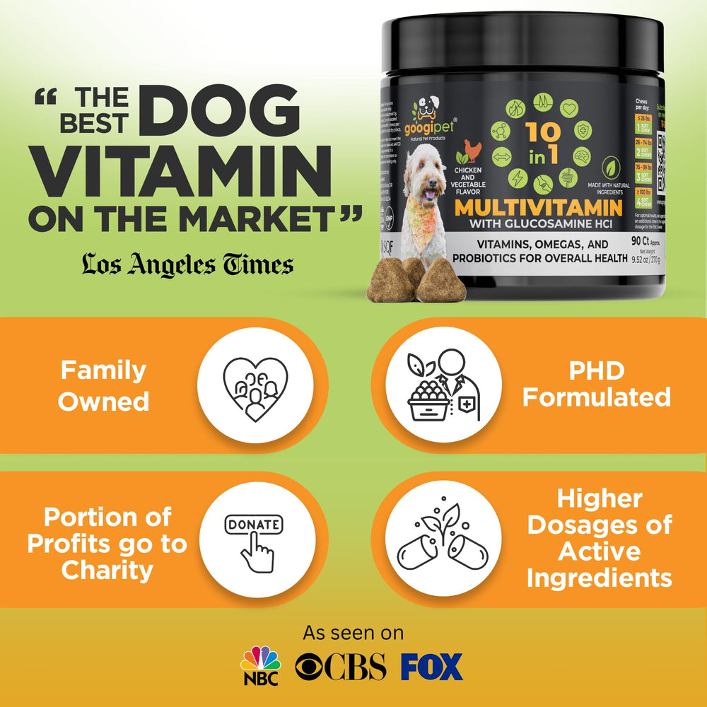 GOOGIPET Premium 10-in-1 coat shine image—omega-rich krill oil formula.