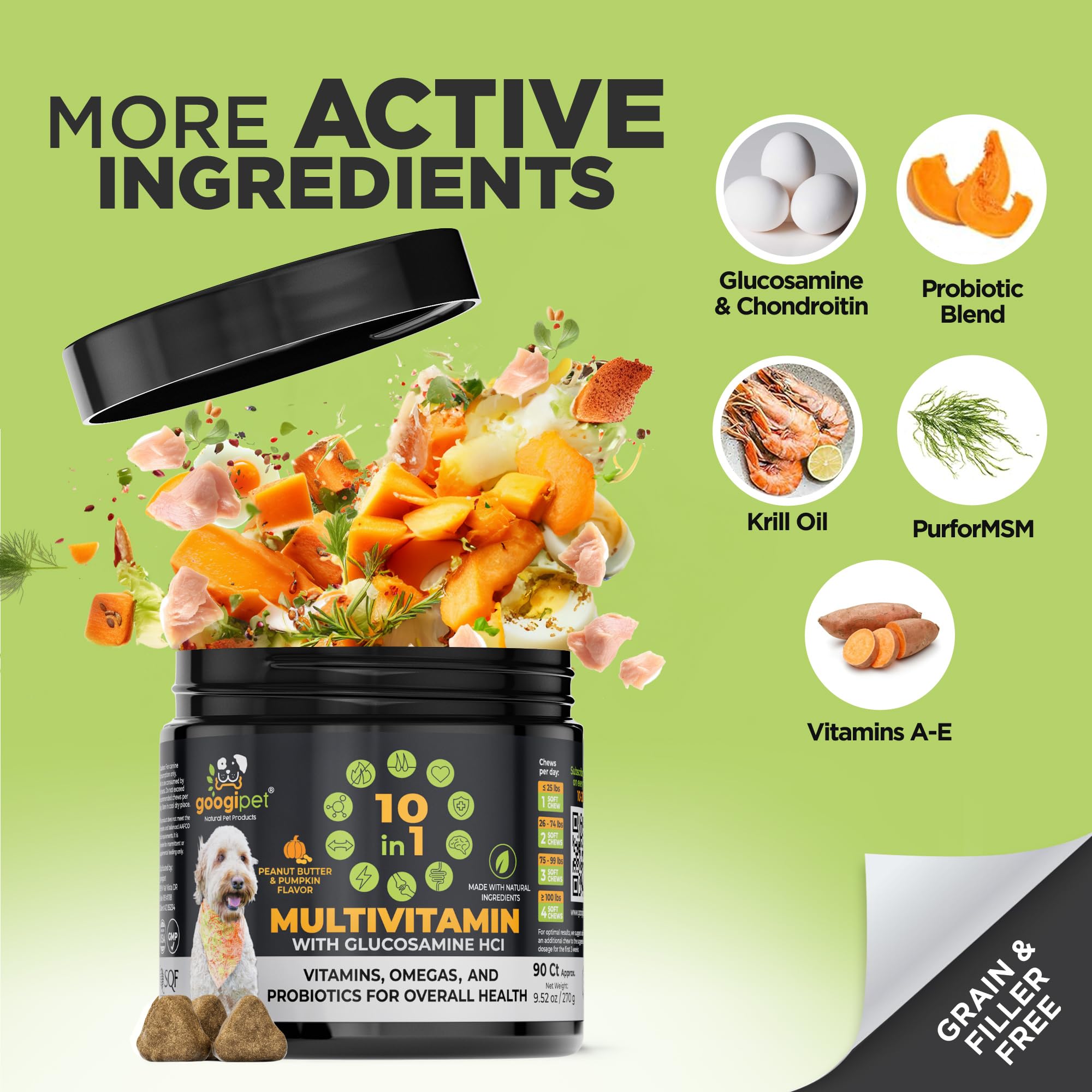 Googipet Premium glucosamine joint support chews for mobility