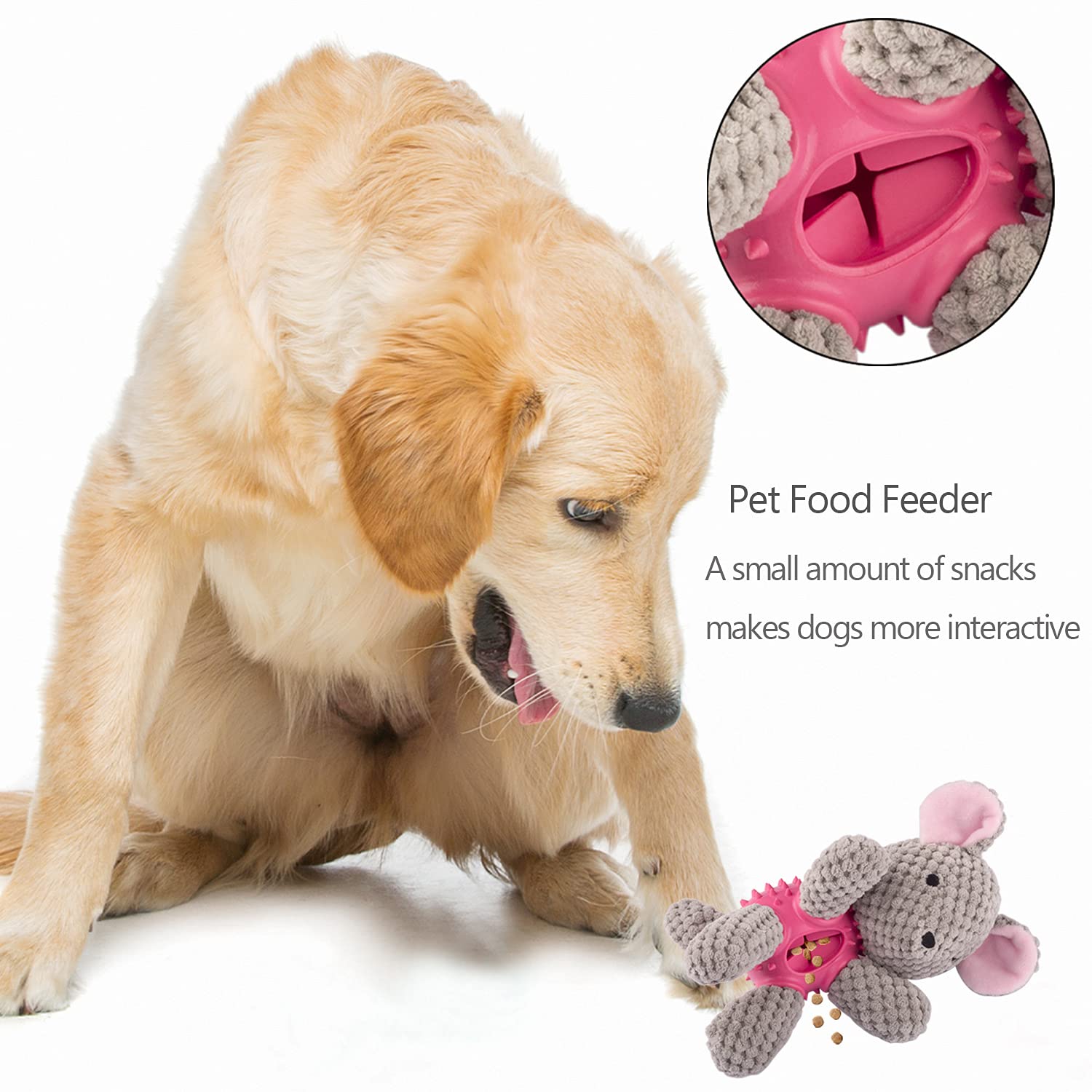 GOOLA dog squeaky toy rubber texture boosts durability and satisfying chew for dogs during solo play