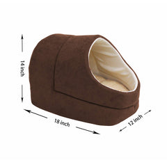 GOOPAWS 4 in 1 self-warming burrow bed cup setup nest for curling up