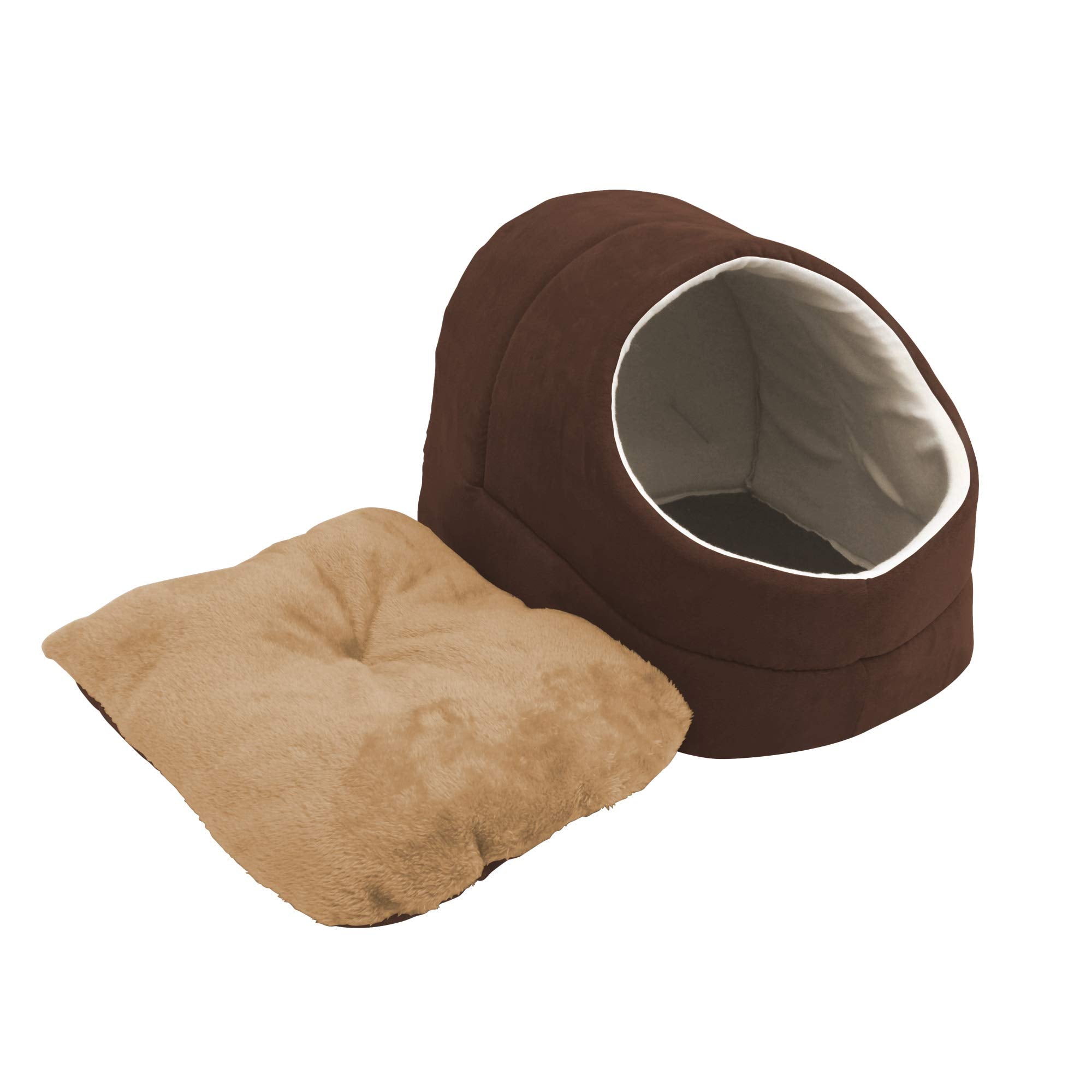 GOOPAWS 4 in 1 self-warming burrow bed interior hideaway invites restful naps