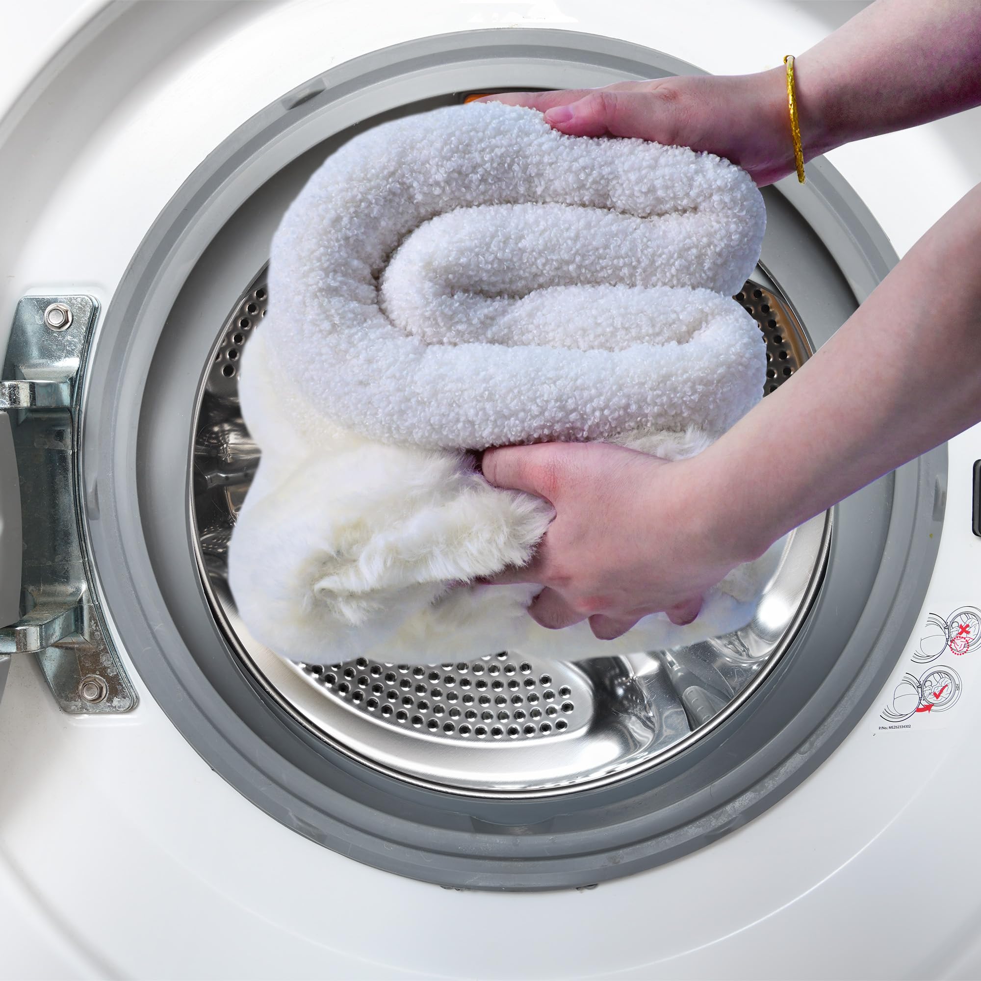 GOOPAWS 4-in-1 self-warming burrow cat bed Style2 Cream easy-care durability.