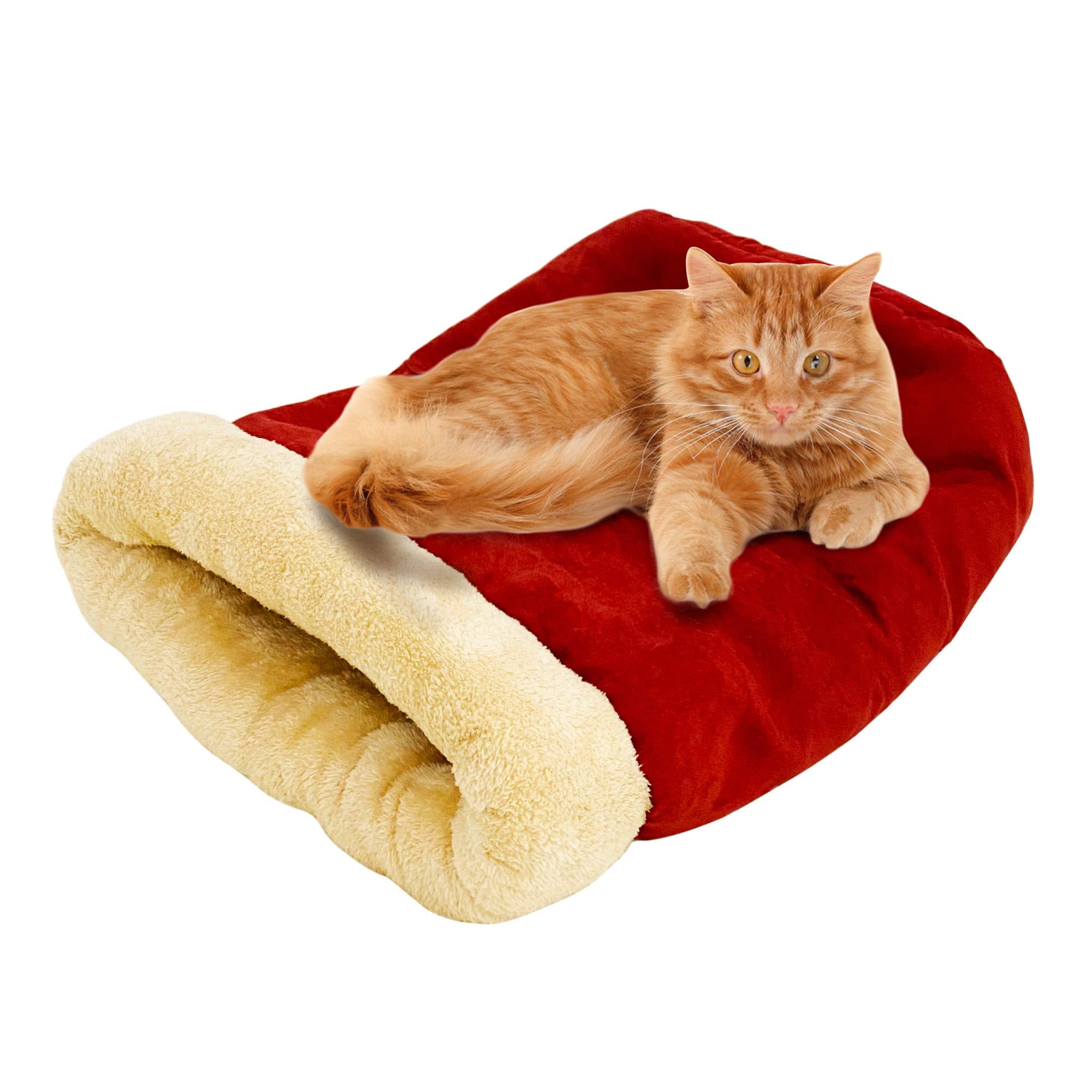 Goopaws burgundy pod with microfiber lining offers a snug retreat