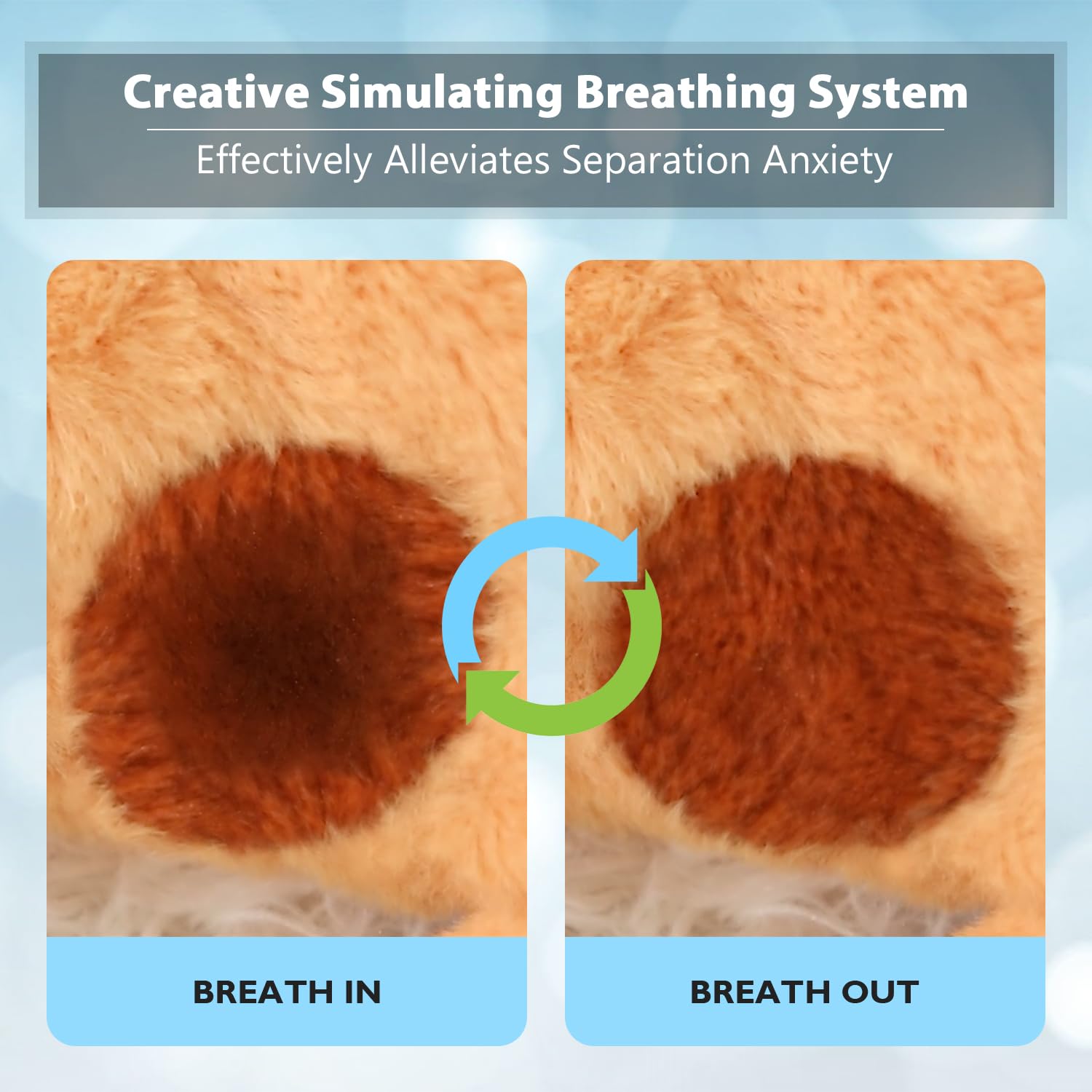 Goopow Heartbeat Puppy Toy warmth with safe heating reduces chilling feelings.