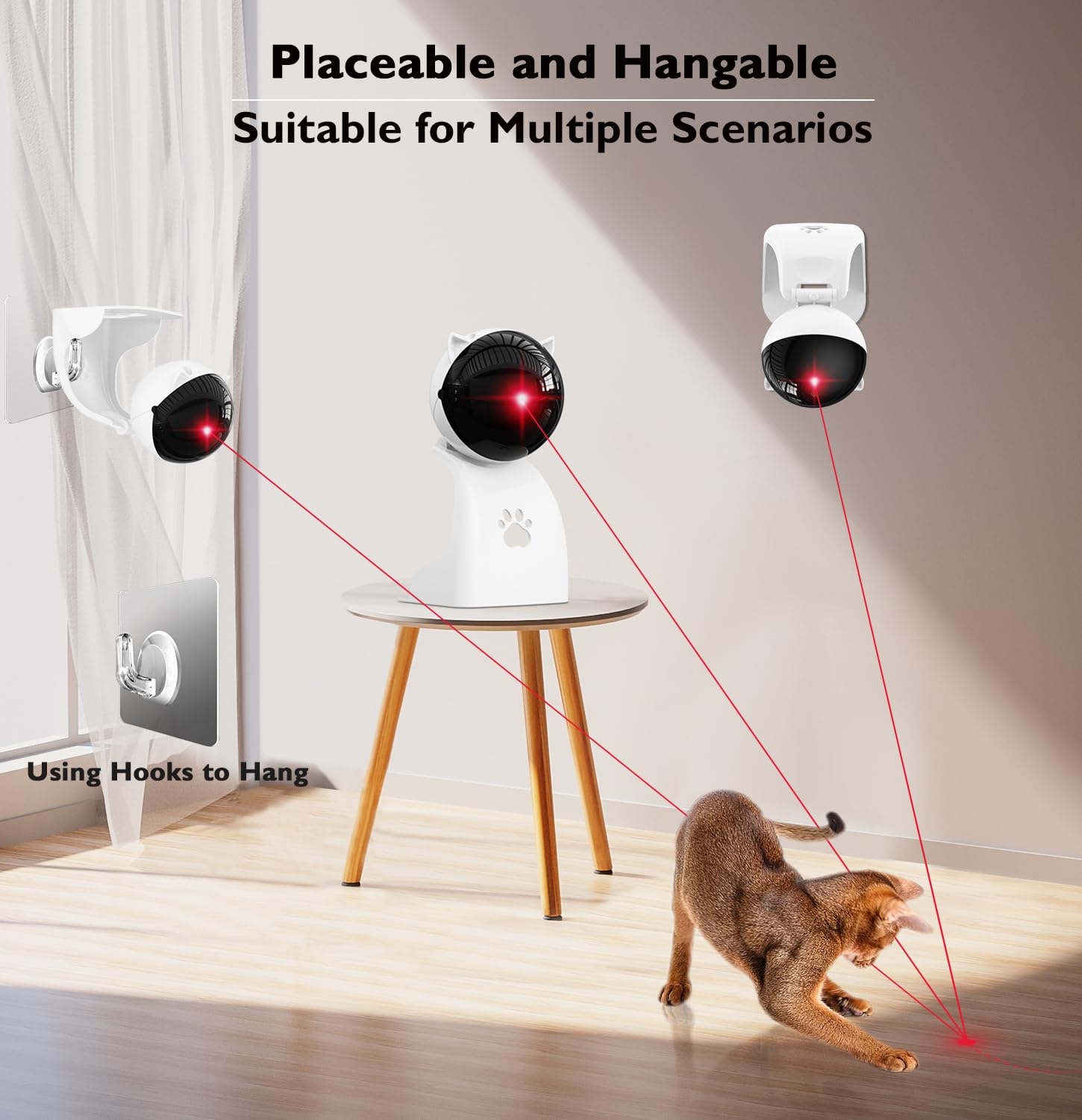 Goopow cat laser toy can be hung on walls to spark active play