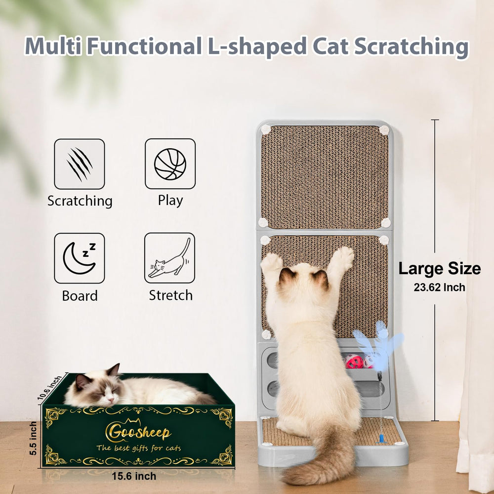 Goosheep 2-in-1 design saves space by combining two scratchers.
