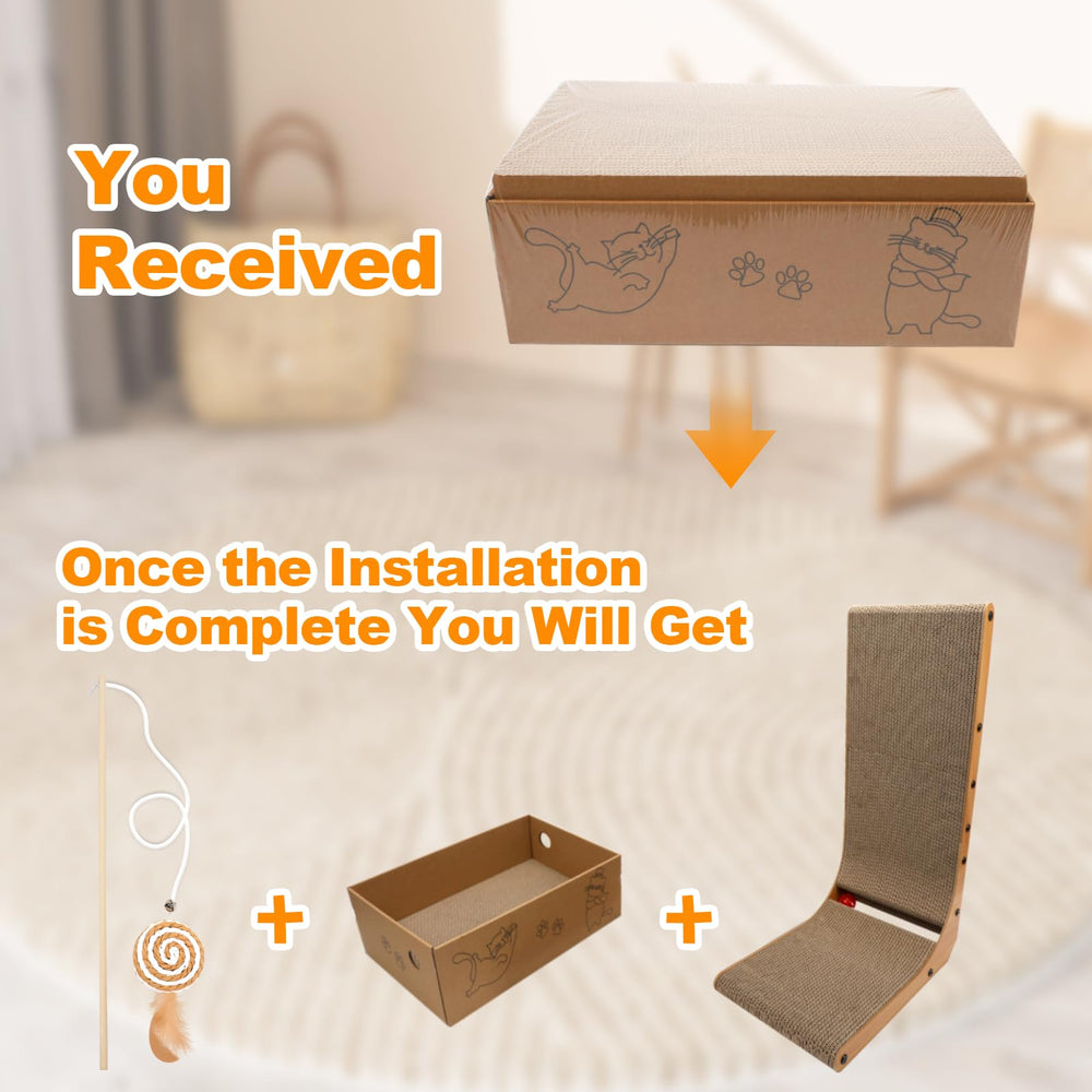 Goosheep Cardboard Scratching Board offers a cozy, claw sharpening spot