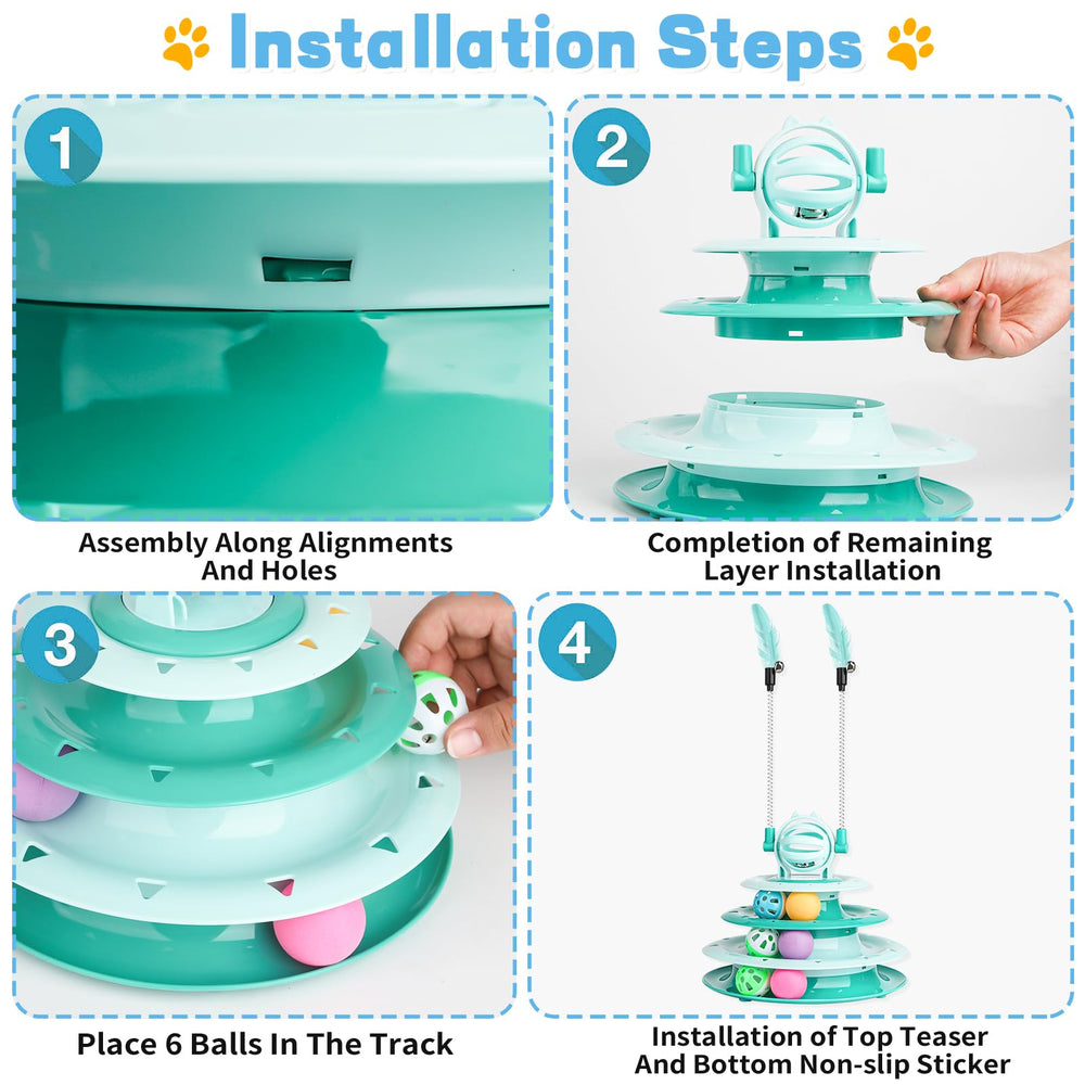 Goosheep interactive ball green in-use image demonstrates cats chasing balls and staying engaged