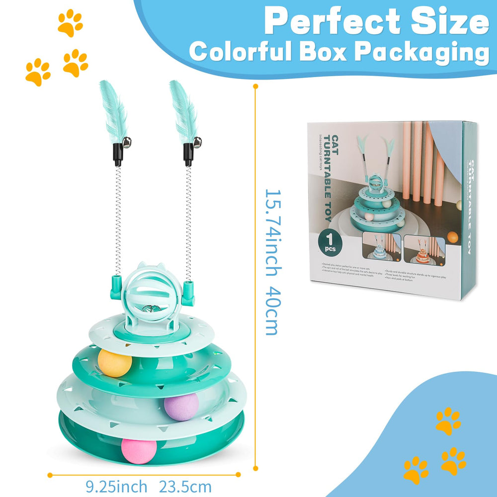 Goosheep cat toy puzzle ball green side view shows multi-angle engagement for active cats