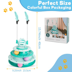 Goosheep cat toy puzzle ball green side view shows multi-angle engagement for active cats