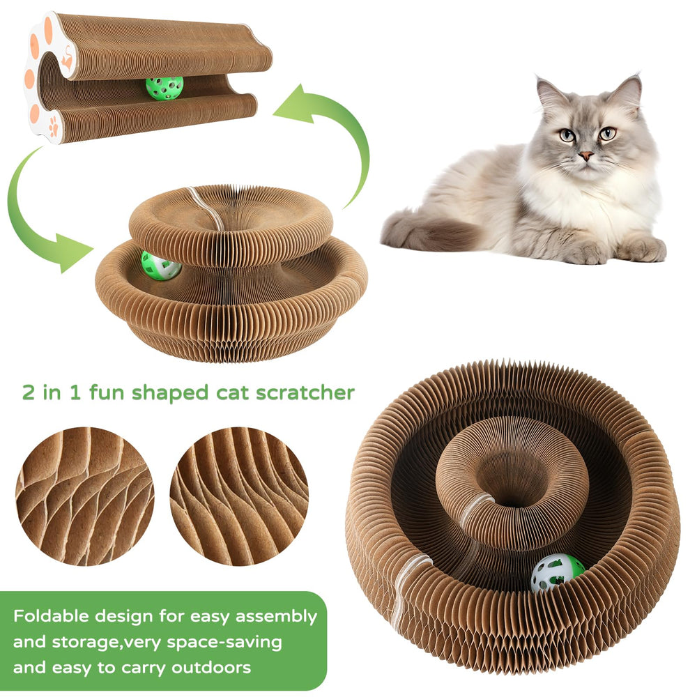 Goosheep deformable-design wraparound track scratcher allows varied shapes for extended play