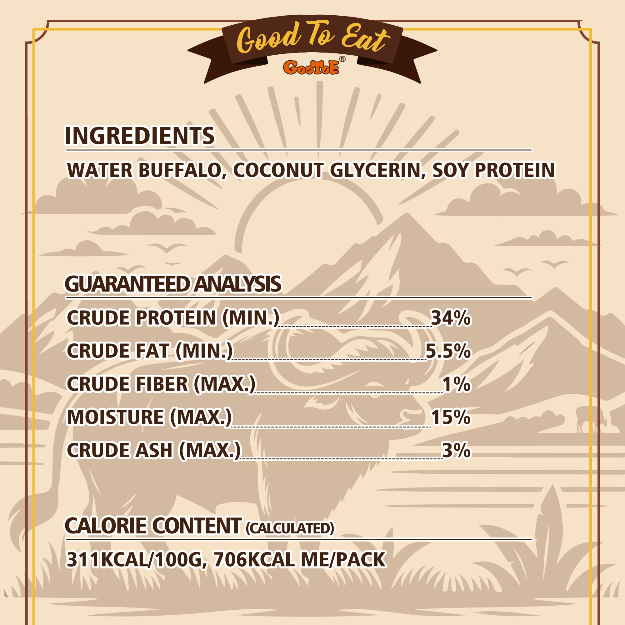 Gootoe Buffalo Dog Treats firm texture dogs love during training