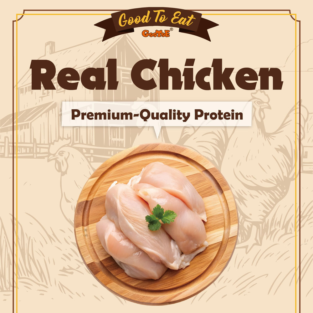 Gootoe chicken jerky training treats closeup shows savory aroma ideal for training sessions