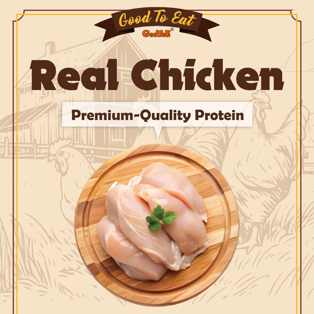 Gootoe chicken jerky treats closeup showcases savory aroma ideal for rewarding dogs.