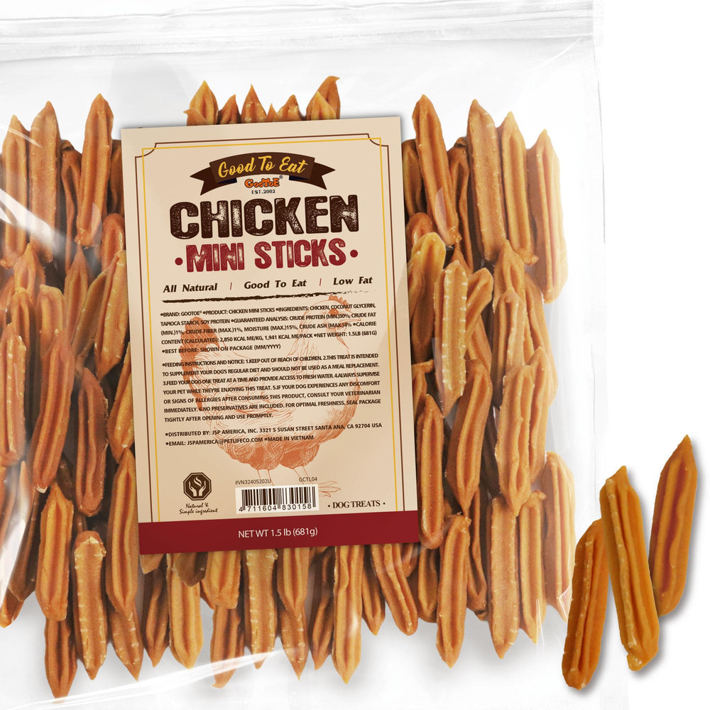 Gootoe dog treats chicken jerky mini sticks for training rewards