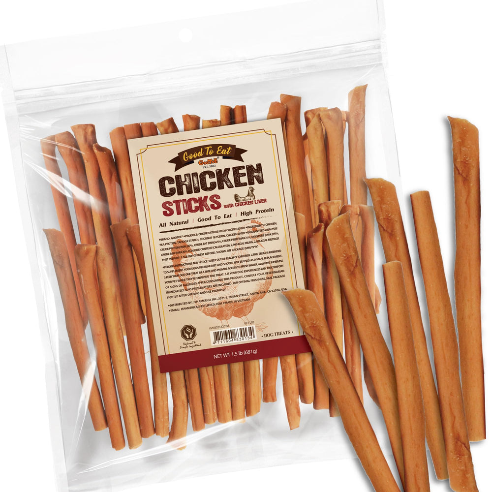 Gootoe dog treats chicken jerky pack shot highlights premium protein for training.