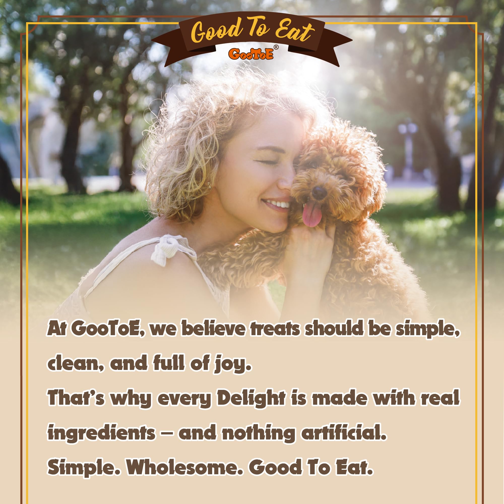 Gootoe dog treats grain-free packaging image suggests gut-friendly, high-protein snack