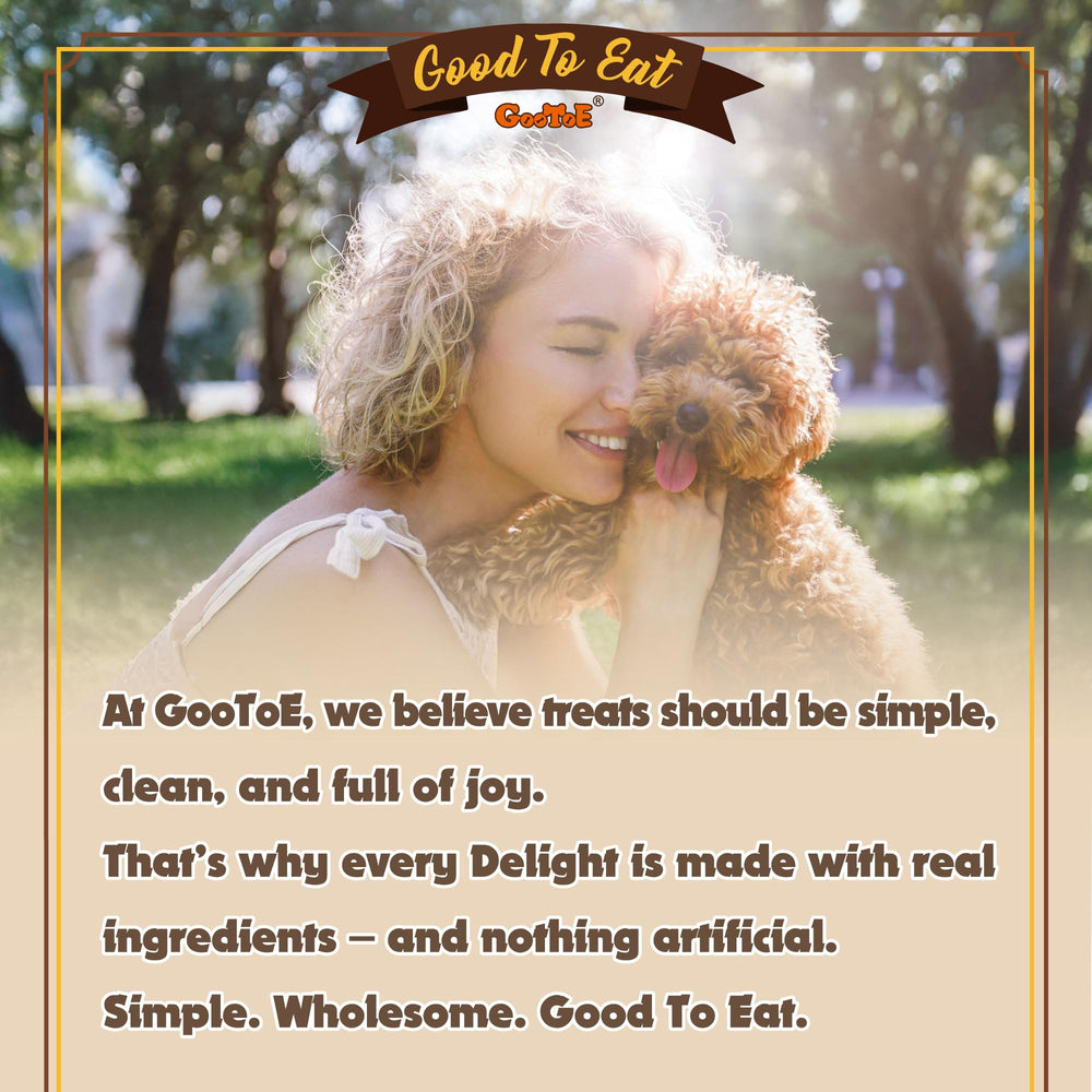 Gootoe hypoallergenic dog treats pack shows gentle nourishment for sensitive stomachs.