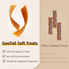 Gootoe soft chewy treats training bite demonstrates ideal rewards for daily sessions.