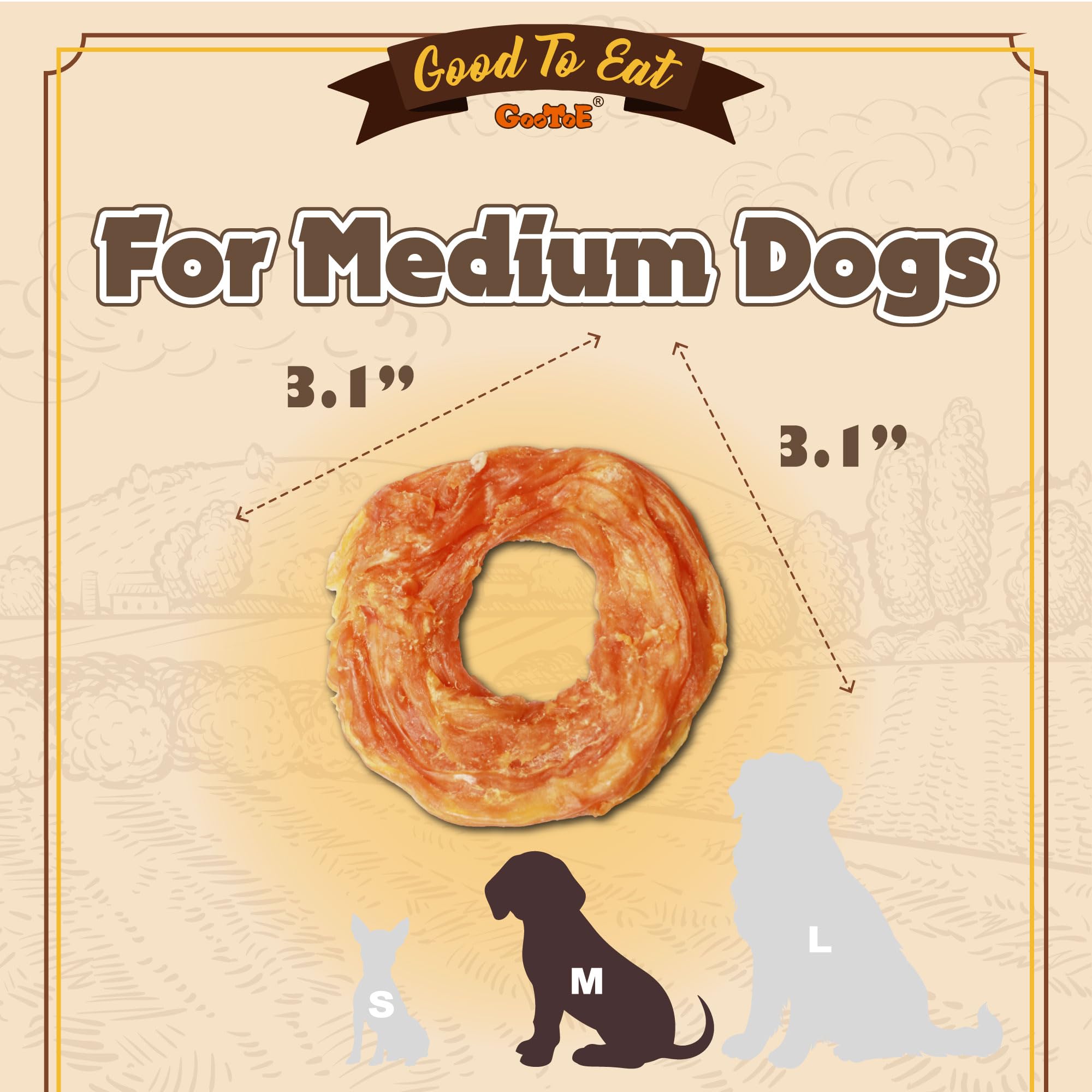 Gootoe turkey tendon long-lasting chew image highlights extended chew time and engagement.