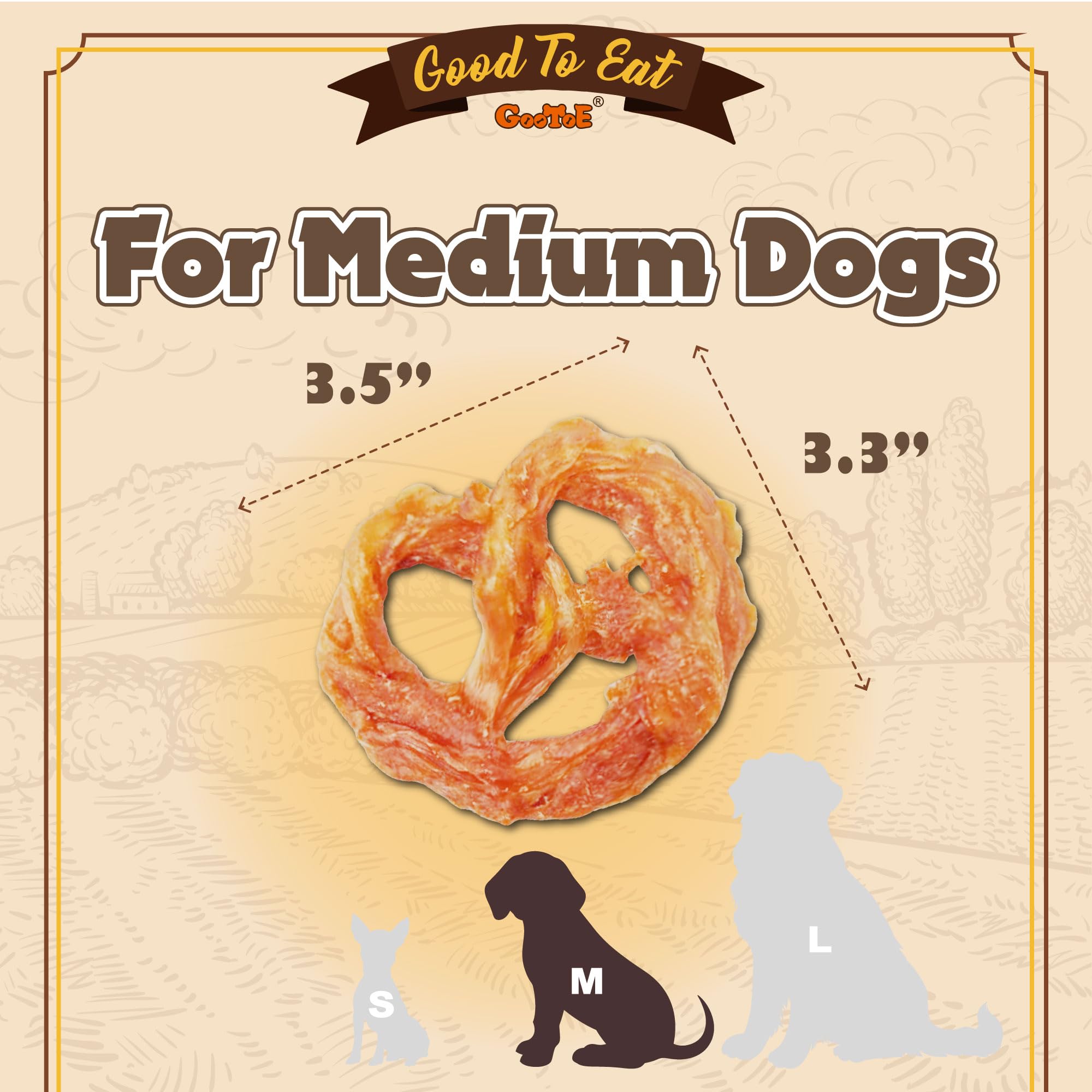 Gootoe turkey tendon pack closeup highlights natural ingredients for sensitive stomachs