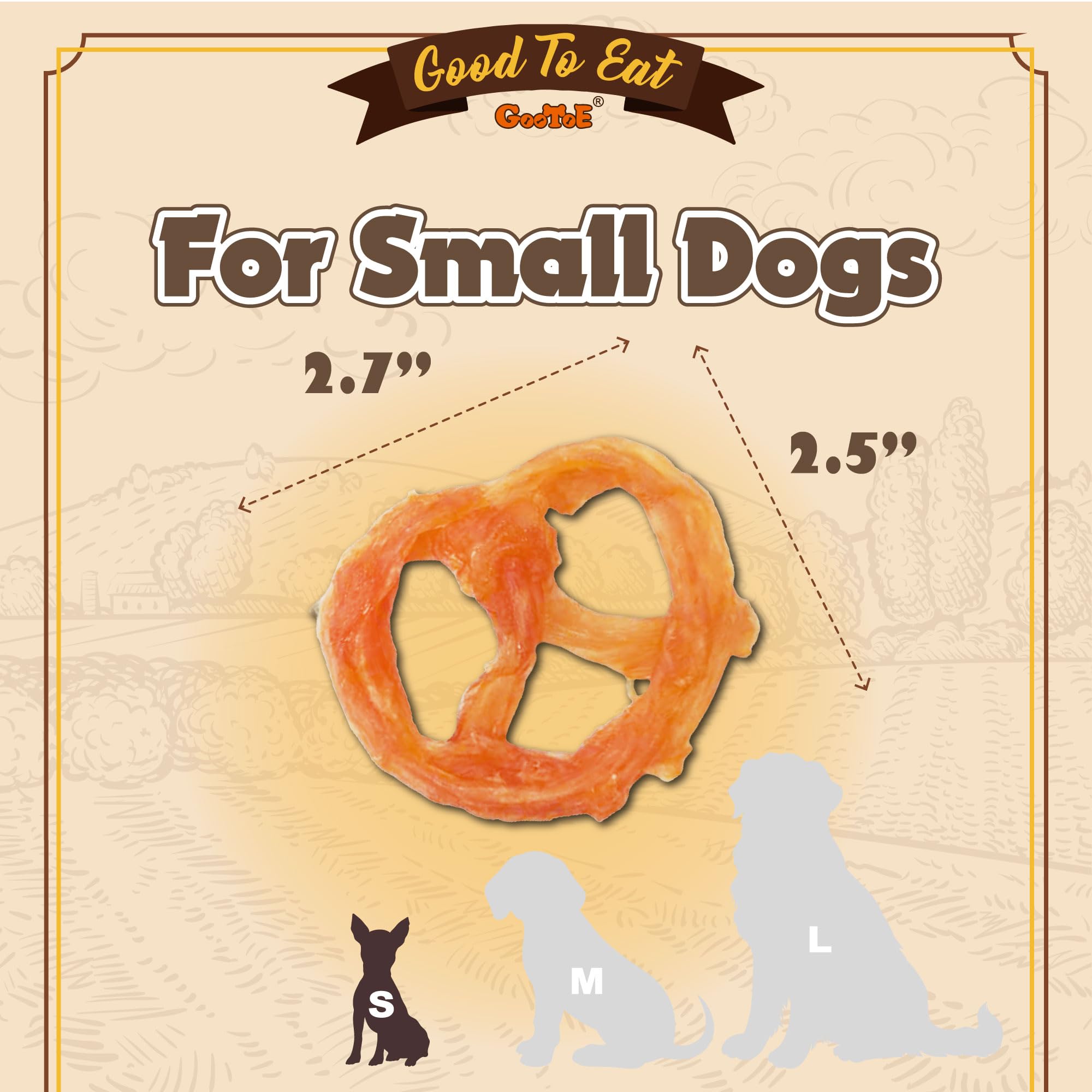 Gootoe Turkey Tendons dog chew close-up texture highlights durability.
