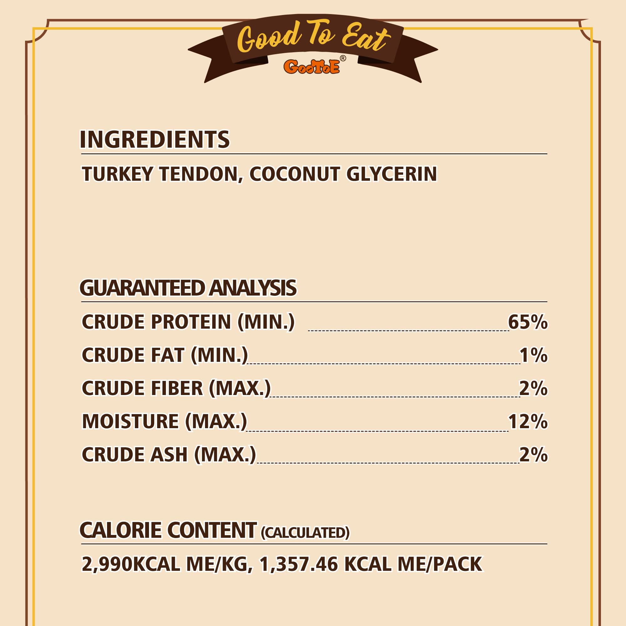 Gootoe turkey tendons small-breed snack image illustrating ideal chew for small dogs.