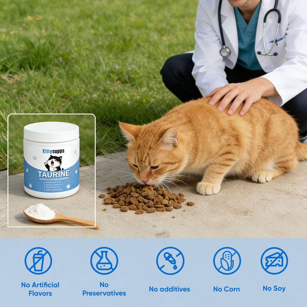 GOOVIP KittySupps taurine bottle with dosing spoon for precise feeding