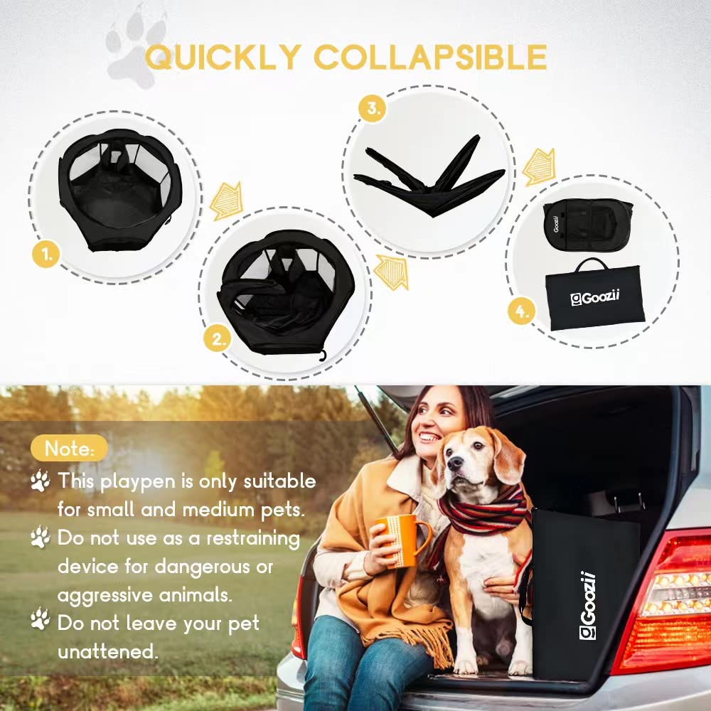 Goozii kitten playpen zipper top and door enable easy in and out