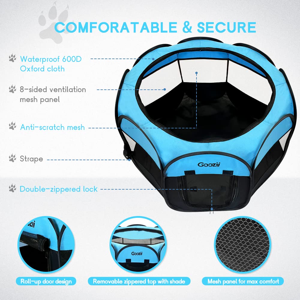 Goozii playpen mesh windows provide breathable airflow for comfort