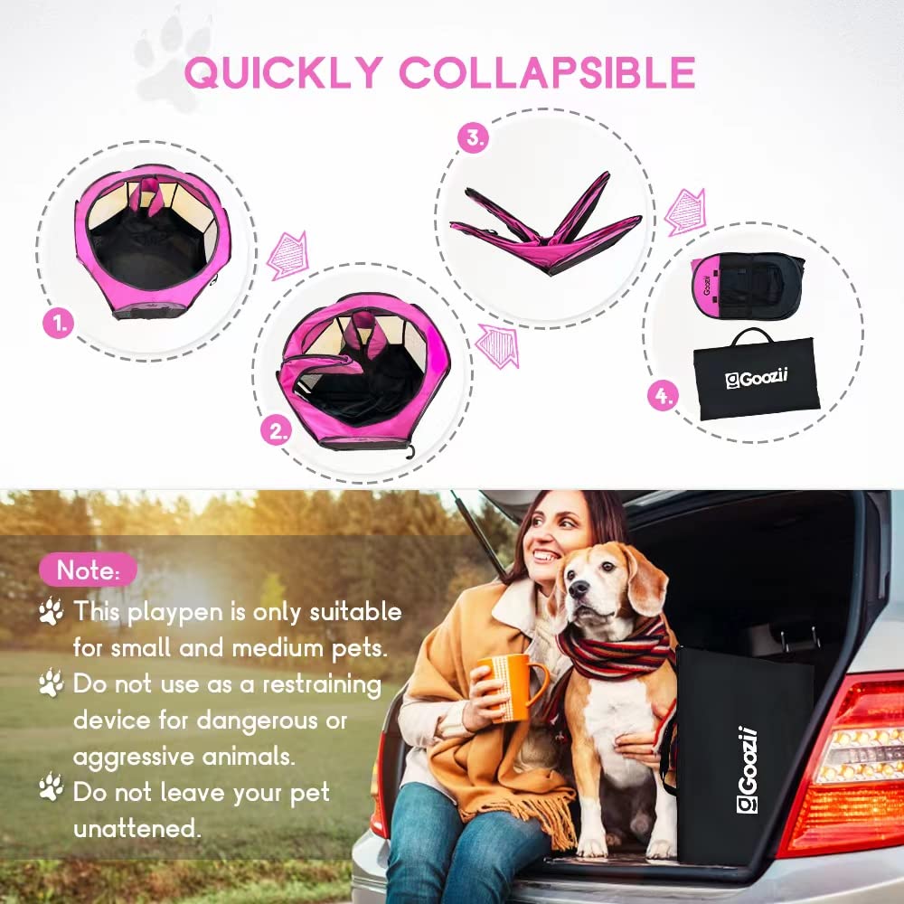 Goozii portable dog playpen mesh windows enhance ventilation and pet visibility.