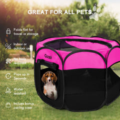 Goozii portable large pet playpen eight-mesh panels ensure airflow