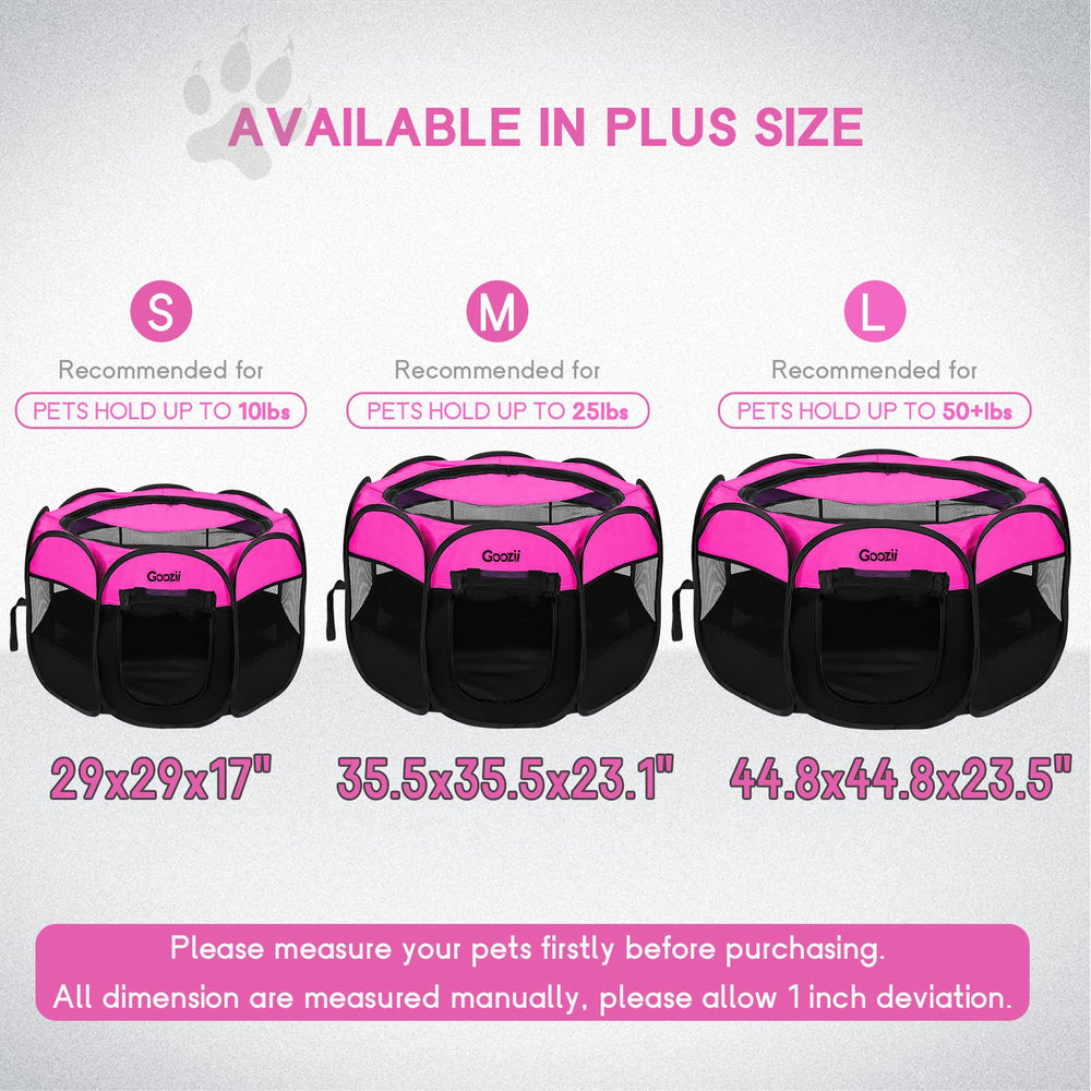 Goozii portable large pet playpen folded for compact travel storage