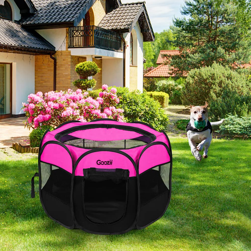 Goozii portable large pet playpen indoor outdoor setup for homes and trips