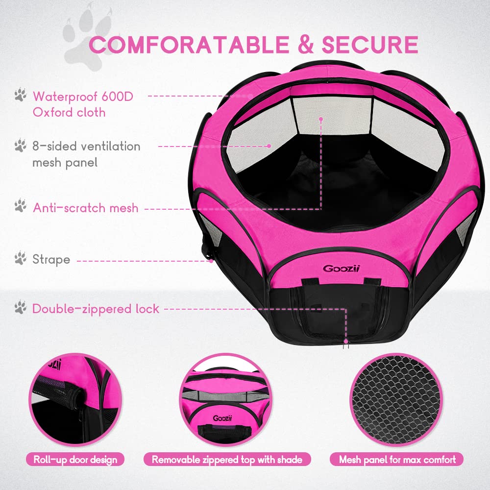 Goozii portable large pet playpen durable 600D oxford fabric for outdoors