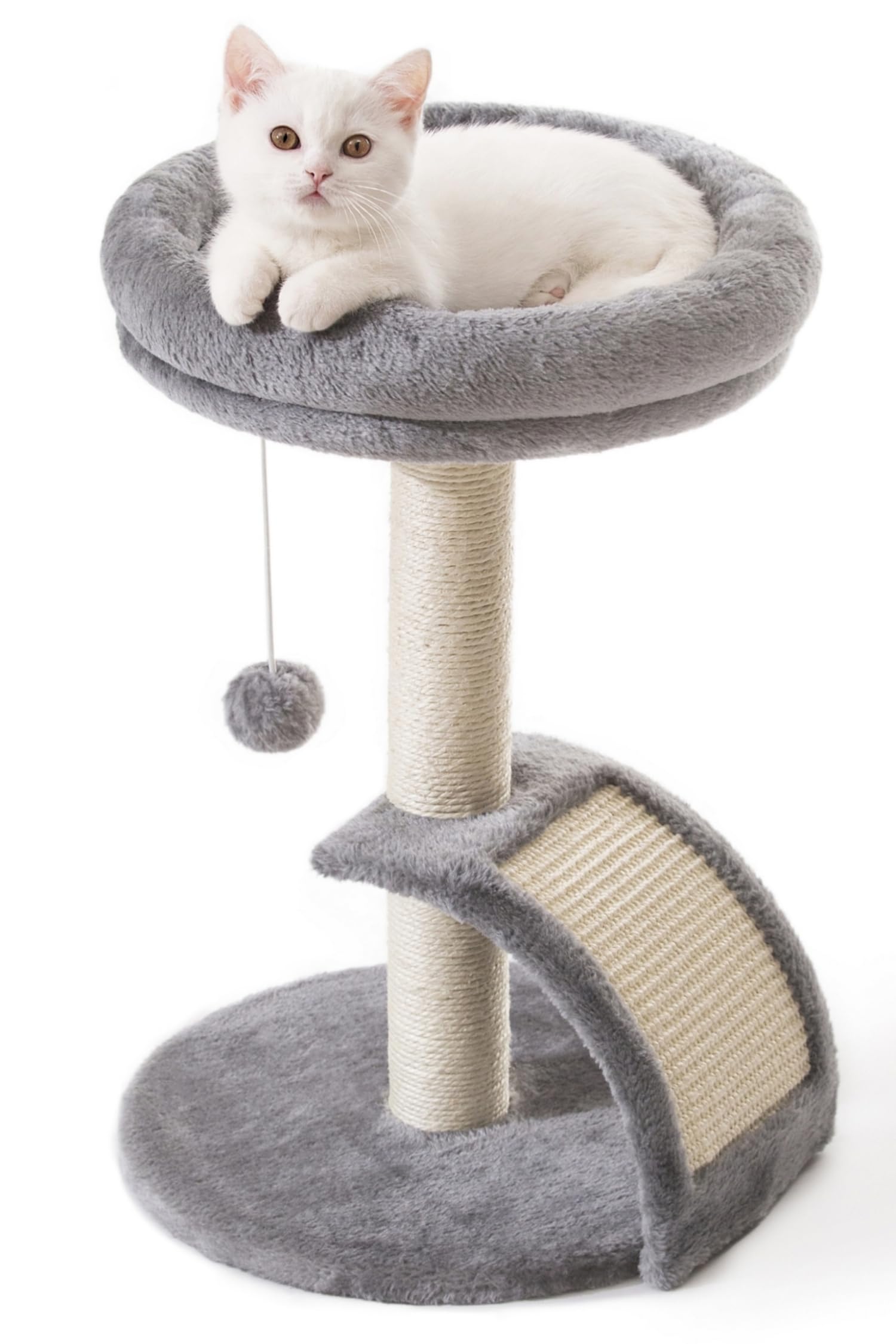 Goozii round cat tower bed offers a cozy perch for small cats to nap.