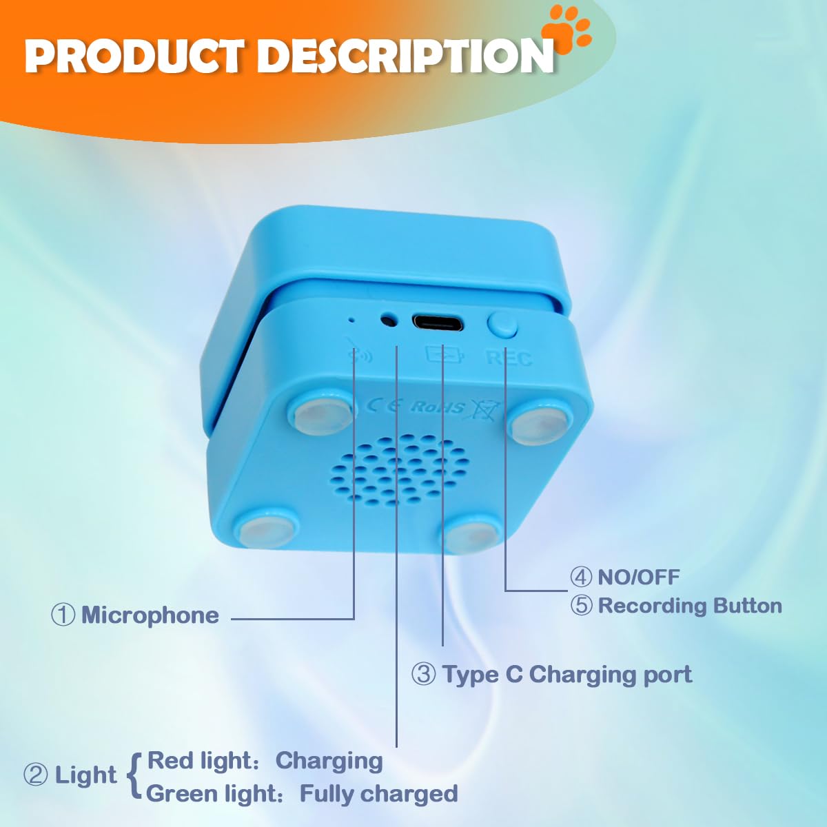 Goplemo recording mic and speaker ensure clear playback after press