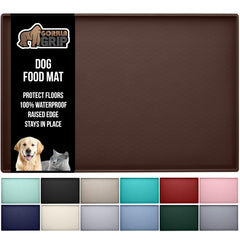 Gorilla Grip 100-percent waterproof raised edge contains spills during pet mealtime.