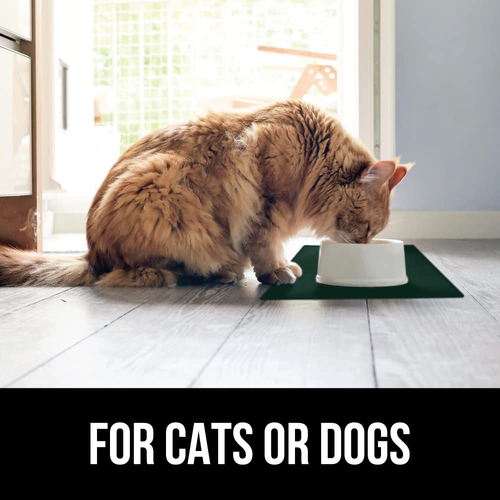 GORILLA GRIP 23x15-inch green mat fits feeding setups and catches spills.