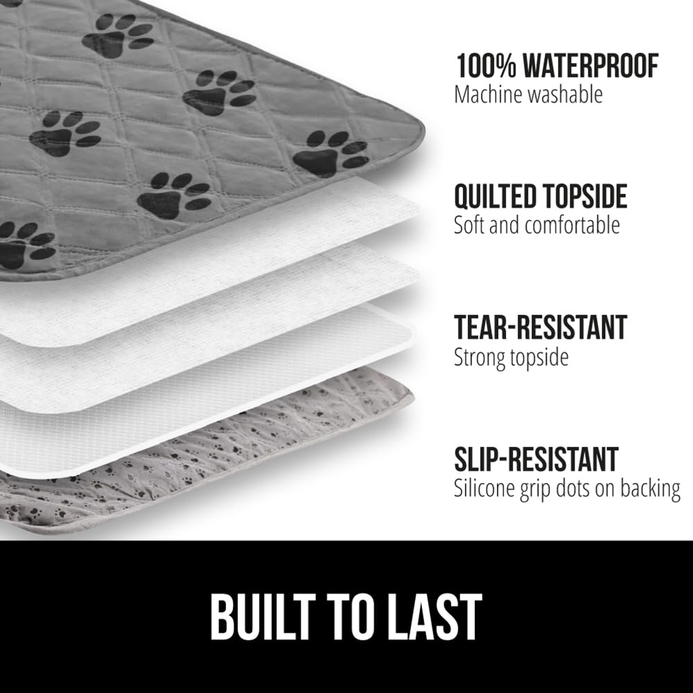 GORILLA GRIP bed cover 82x68 waterproof core helps contain liquids for easy cleanup.
