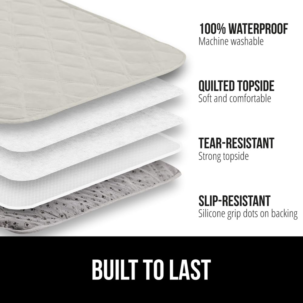 GORILLA GRIP bed cover waterproof layer inside protects furniture from spills.